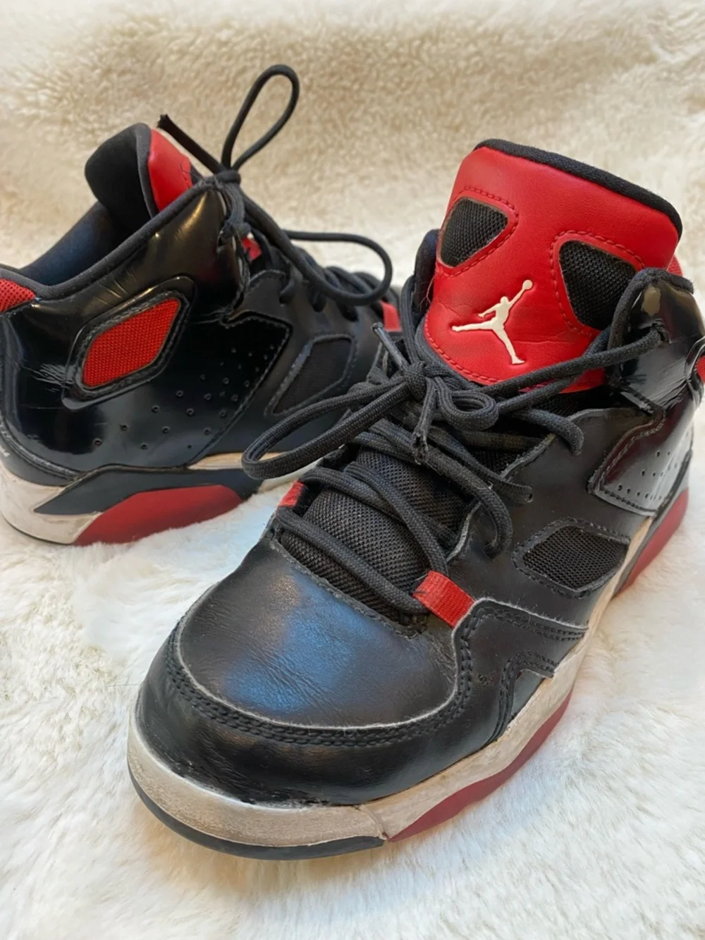 Nike Kids Black and Red High-Top Sneakers - Picture 5 of 8